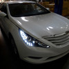 2011-2014 Hyundai Sonata Projector Headlights w/ SMD LED Light Strip (Matte Black Housing/Clear Lens)