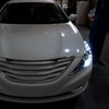 2011-2014 Hyundai Sonata Projector Headlights w/ SMD LED Light Strip (Matte Black Housing/Clear Lens)