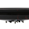 350mm Black & Red Strips Style 2" Deep Dish Aluminum 3-Spoke Wooden Steering Wheel (Chrome)