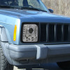 1997-2001 Jeep Cherokee Halo Projector Headlights w/ SMD LED Light Strip (Chrome Housing/Clear Lens)