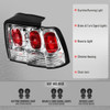 1999-2004 Ford Mustang Tail Lights (Chrome Housing/Clear Lens)