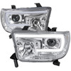 2007-2013 Toyota Tundra/ 2008-2017 Sequoia LED C-Bar Projector Headlights (Chrome Housing/Clear Lens)