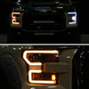 2015-2017 Ford F-150 LED Bar Projector Headlights w/ Switchback Sequential Turn Signals (Black Housing / Clear Lens)