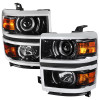 2014-2015 Chevrolet Silverado 1500 Projector Headlights (Glossy Black Housing/Clear Lens)