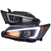 2011-2013 Scion tC LED Bar Projector Headlights w/ LED Turn Signal Lights (Matte Black Housing/Clear Lens)