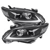 2011-2013 Toyota Corolla LED Bar Projector Headlights w/ Switchback Turn Signals (Black Housing/Clear Lens)