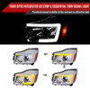 2004-2015 Nissan Titan / 2004-2007 Armada LED C-Bar Projector Headlights w/ Switchback Sequential Turn Signals (Chrome Housing/Clear Lens)