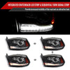 2009-2018 Dodge RAM 1500 / 2019-2021 RAM Classic / 2010-2018 RAM 2500 3500 Switchback Sequential LED Bar Projector Headlights (Matte Black Housing/Clear Lens)