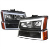 2002-2006 Chevrolet Avalanche/ 2003-2007 Silverado LED Bar Factory Style Headlights & Bumper Lights (Matte Black Housing/Clear Lens)