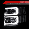 2007-2013 Chevrolet Silverado 1500/ 2007-2014 Silverado 2500HD 3500HD Dual LED C-Bar Projector Headlights (Chrome Housing/Smoke Lens)