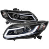 2012-2013 Honda Civic Coupe / 2012-2015 Civic Sedan LED Bar Projector Headlights (Matte Black Housing/Clear Lens)