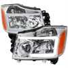 2004-2015 Nissan Titan / 2004-2007 Armada LED Bar Factory Headlights (Chrome Housing/Clear Lens)