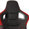 Fully Reclinable Black & Red PVC Leather Carbon Fiber Style Bucket Racing Seat w/ Sliders - Passenger Side Only