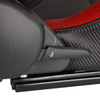 Fully Reclinable Black & Red PVC Leather Carbon Fiber Style Bucket Racing Seat w/ Sliders - Passenger Side Only