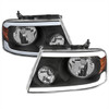 2004-2008 Ford F-150/ 2006-2008 Lincoln Mark LT LED Strip Factory Style Headlights (Matte Black Housing/Clear Lens)