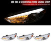 2015-2018 Ford Focus LED Sequential Signal Projector Headlights (Chrome Housing/Clear Lens)