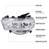 2019-2022 Dodge RAM 2500/3500/4500/5500 LED Tube Projector Headlights (Chrome Housing/Clear Lens)