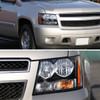 2007-2014 Chevrolet Avalanche/Tahoe/Suburban Factory Style Headlights (Matte Black Housing/Clear Lens)