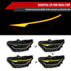 2015-2017 Ford Mustang/2018-2020 Mustang Shelby HID/Xenon Switchback Sequential LED Turn Signal Projector Headlights (Matte Black Housing/Smoke Lens)