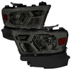 2019-2024 Dodge RAM 1500 Factory Style Headlights with Amber Reflectors (Chrome Housing/Smoked Lens)