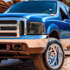 1999-2004 Ford F-250/F-350/F-450/F-550/2000-2004 Excursion Euro Factory Style Headlights with Dual LED C-Bar  (Chrome Housing/Smoked Lens)