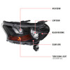 2019-2022 Ford Ranger XL XLT Factory Style Headlights (Matte Black Housing/Clear Lens)