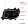 2005-2011 Toyota Tacoma LED Bar Projector Headlights w/ Sequential Turn Signal Lights (Matte Black Housing/Smoked Lens)
