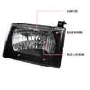 1992-2006 Ford Econoline E-Series Factory Style Headlights and Turn Signal Corner Lights (Matte Black Housing/Clear Lens)