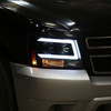 2007-2013 Chevrolet Avalanche/ 2007-2014 Tahoe Suburban LED C-Bar Projector Headlights (Black Housing/Smoke Lens)