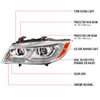 2006-2011 BMW E90 3 Series Sedan 3D Iced LED Dual Projector Headlights (Chrome Housing/Clear Lens)