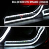 2006-2011 BMW E90 3 Series Sedan 3D Iced LED Dual Projector Headlights (Matte Black Housing/Smoked Lens)