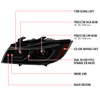 2006-2011 BMW E90 3 Series Sedan 3D Iced LED Dual Projector Headlights (Matte Black Housing/Smoked Lens)