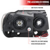 1999-2004 Jeep Grand Cherokee Factory Style Dual LED Bar Headlights (Matte Black Housing/Clear Lens)