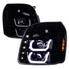 2007-2014 GMC Yukon/Yukon XL 1500/2500 LED U-Bar Projector Headlights (Glossy Black Housing/Light Smoked Lens)