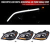 2009-2011 Mercedes Benz W164 ML-Class LED Sequetial Turn Signal Projector Headlights (Matte Black Housing/Clear Lens)