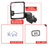2019-2025 GMC Sierra 1500 Power Adjustable, Heated, & Manual Extendable Chrome Towing Mirrors w/ Smoked Lens LED Turn Signal & Clearance Lights