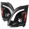 2008-2014 Cadillac CTS Switchback Sequential LED Bar Projector Headlights (Matte Black Housing/Clear Lens)