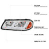 2000-2005 Chevrolet Impala LED Bar Factory Style Headlights  (Chrome Housing/Clear Lens)