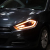 2013-2016 Dodge Dart Switchback Sequential Animated LED Bar Projector Headlights (Matte Black Housing/Smoked Lens)