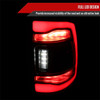 2009-2018 Dodge RAM 1500/2019-2022 RAM 1500 Classic/2010-2018 RAM 2500 3500 Red LED Bar Tail Lights (Matte Black Housing/Smoke Lens)