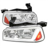 2006-2010 Dodge Charger Switchback Sequential LED Bar Factory Style Headlights (Chrome Housing/Clear Lens)