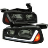 2006-2010 Dodge Charger Switchback Sequential LED Bar Factory Style Headlights (Matte Black Housing/Smoke Lens)