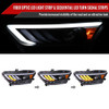 2015-2017 Ford Mustang HID-Type  LED Sequential Turn Signal Projector Headlights (Matte Black Housing/Clear Lens)