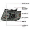 2004-2008 Ford F-150/ 2006-2008 Lincoln Mark LT Projector Style Headlights w/ LED Bar (Chrome Housing/Smoked Lens)