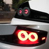 2003-2007 Infiniti G35 Coupe White LED Halo Sequential Signal Tail Lights (Matte Black Housing/Smoke Lens)