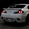 2003-2007 Infiniti G35 Coupe White LED Halo Sequential Signal Tail Lights (Matte Black Housing/Smoke Lens)