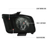 2005-2009 Ford Mustang Factory Style Headlights (Matte Black Housing/Light Smoked Lens)
