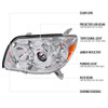 2006-2009 Toyota 4Runner SR5 Limited Projector Style Headlights (Chrome Housing/Clear Lens)