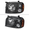 2001-2004 Nissan Frontier XE Factory Style Headlights (Matte Black Housing/Clear Lens)