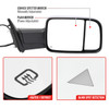 2019-2022 Ram 2500 3500 Chrome Power Adjustable, Manual Fold, BSD & Heated Side Mirror w/ LED Puddle and Turn Signal Light - Passenger Side Only